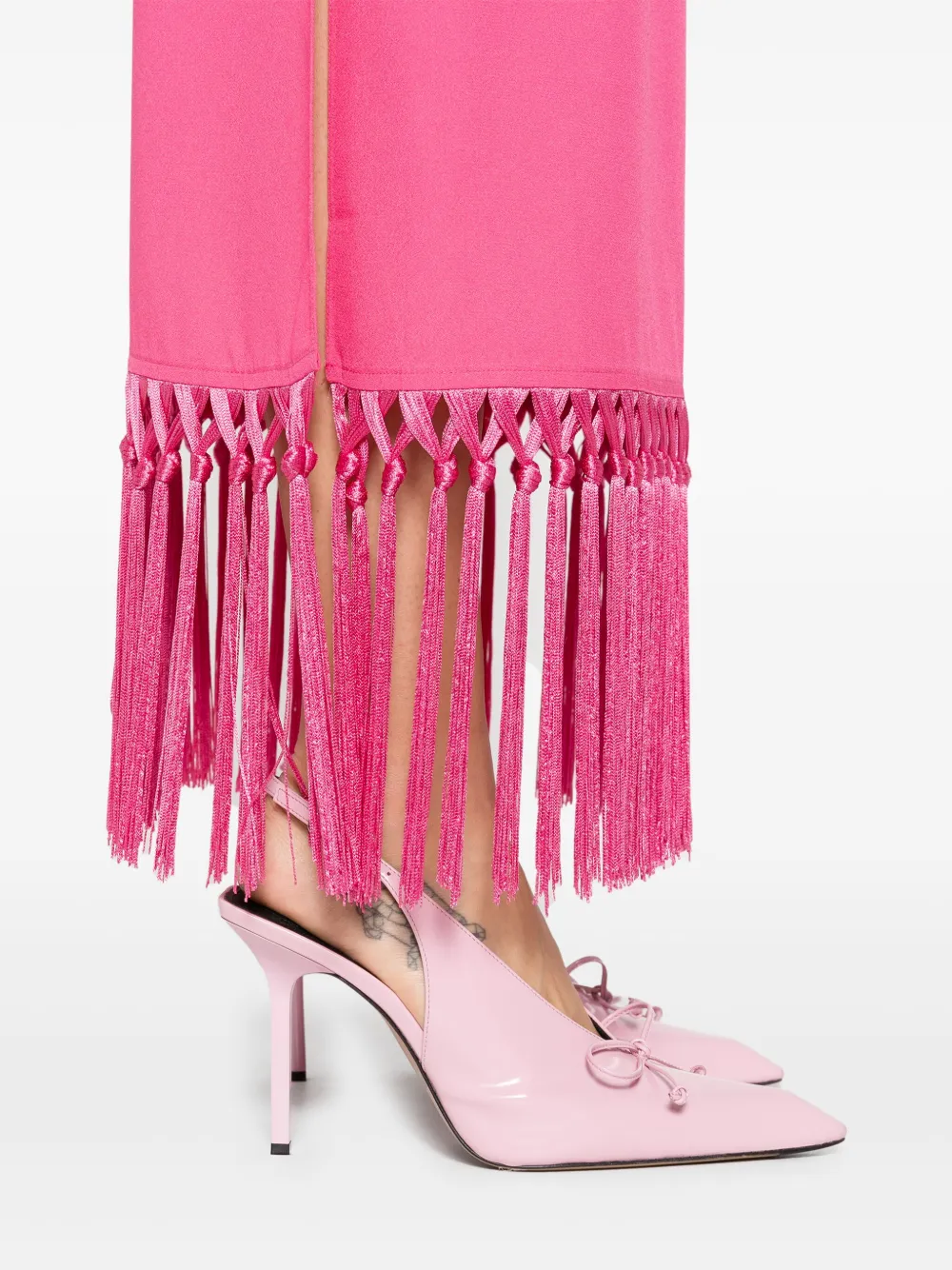 Taller Marmo Maxi-jurk met franje Roze