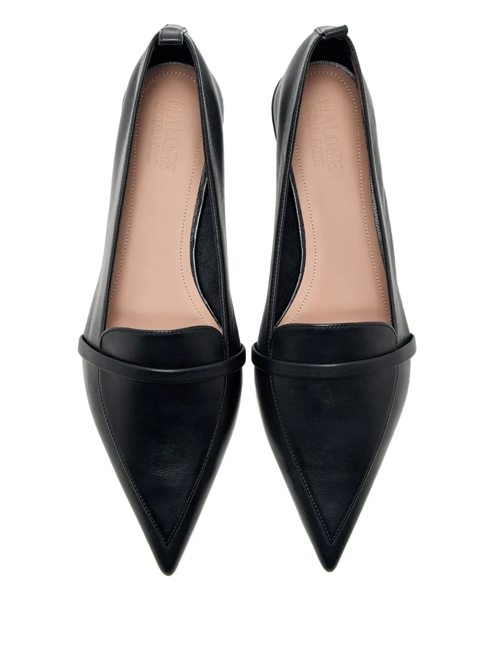 Malone Souliers Dora leren loafers met puntige neus - Zwart