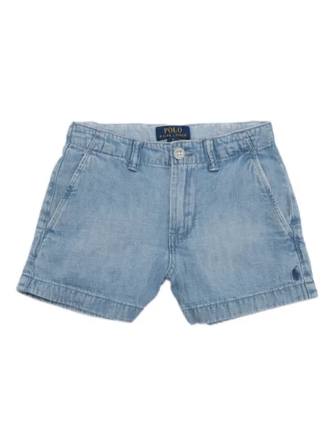 POLO RALPH LAUREN KIDS Polo Pony washed denim shorts