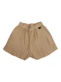 Aspesi Kids elasticated-waist linen shorts - Neutrals