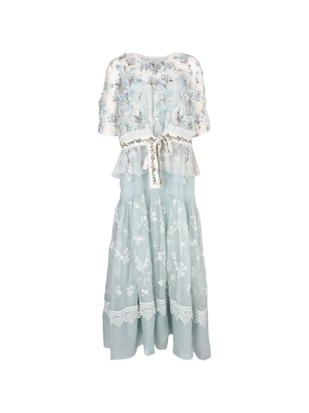 Biyan Gilga embroidered tulle dress - Blu