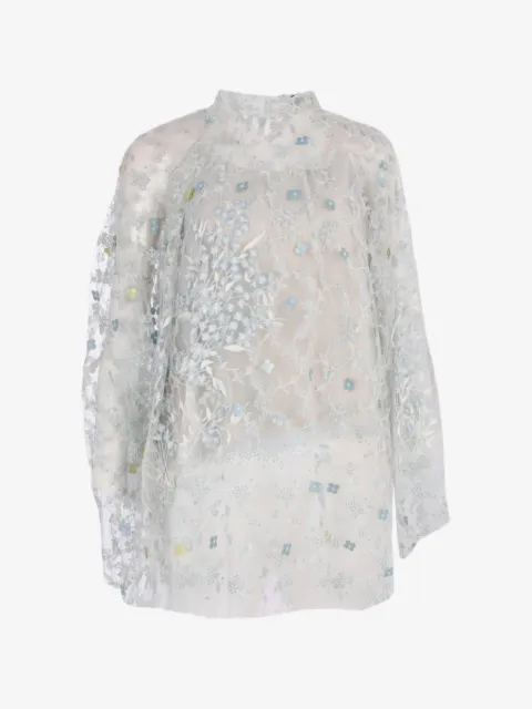 Biyan Sehati beaded embroidered light-blue  blouse