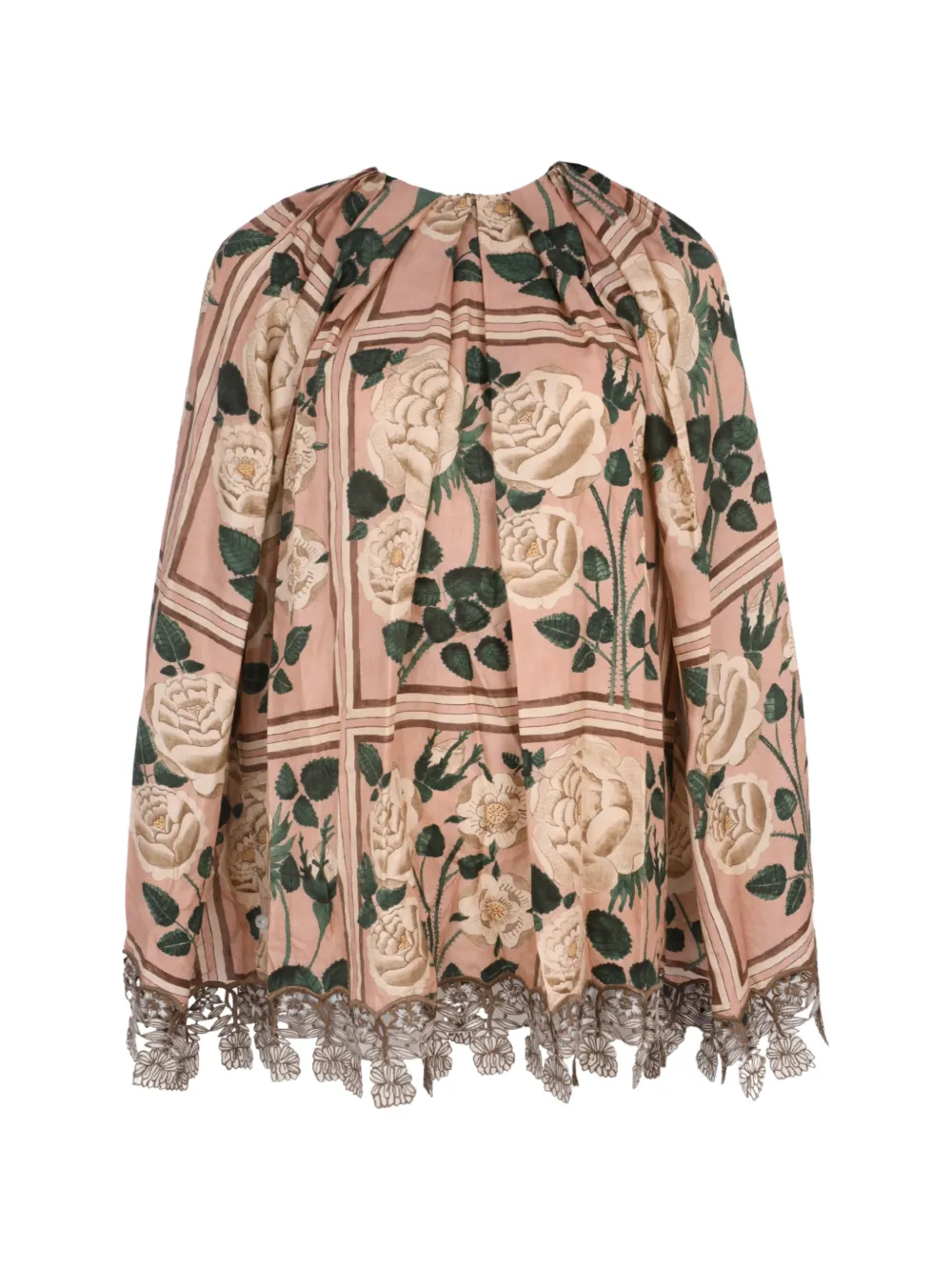 Biyan embroidered-hemline print blouse - Pink