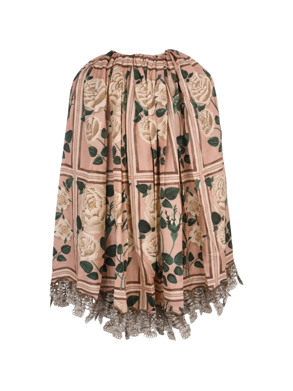 Biyan Blouse met geborduurde zoom en print Roze