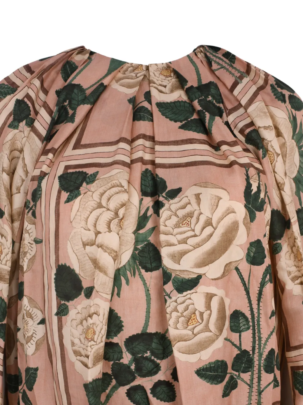 Biyan Blouse met geborduurde zoom en print Roze