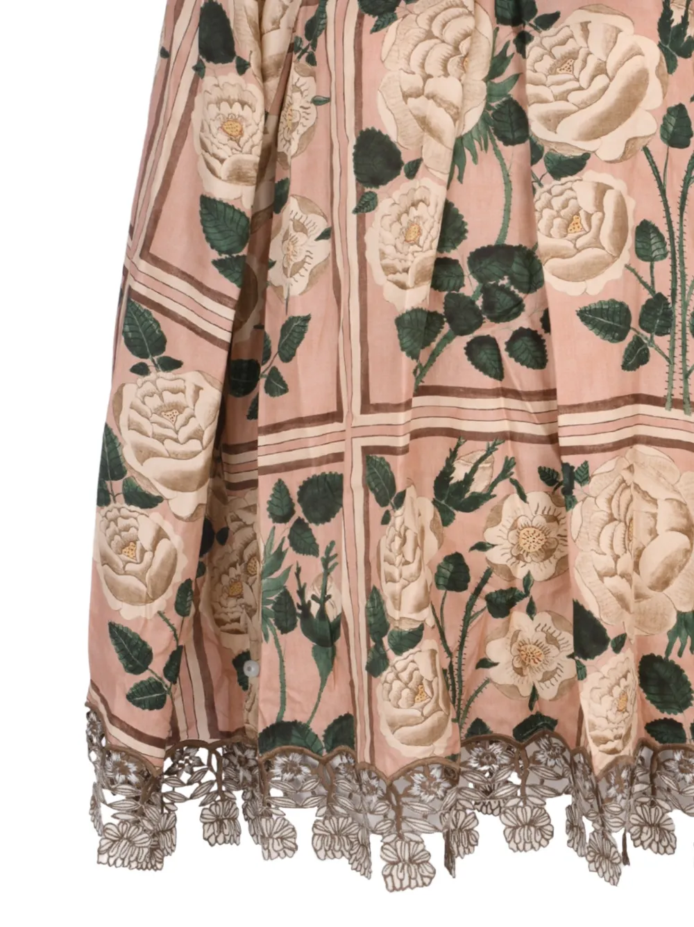 Biyan Blouse met geborduurde zoom en print Roze