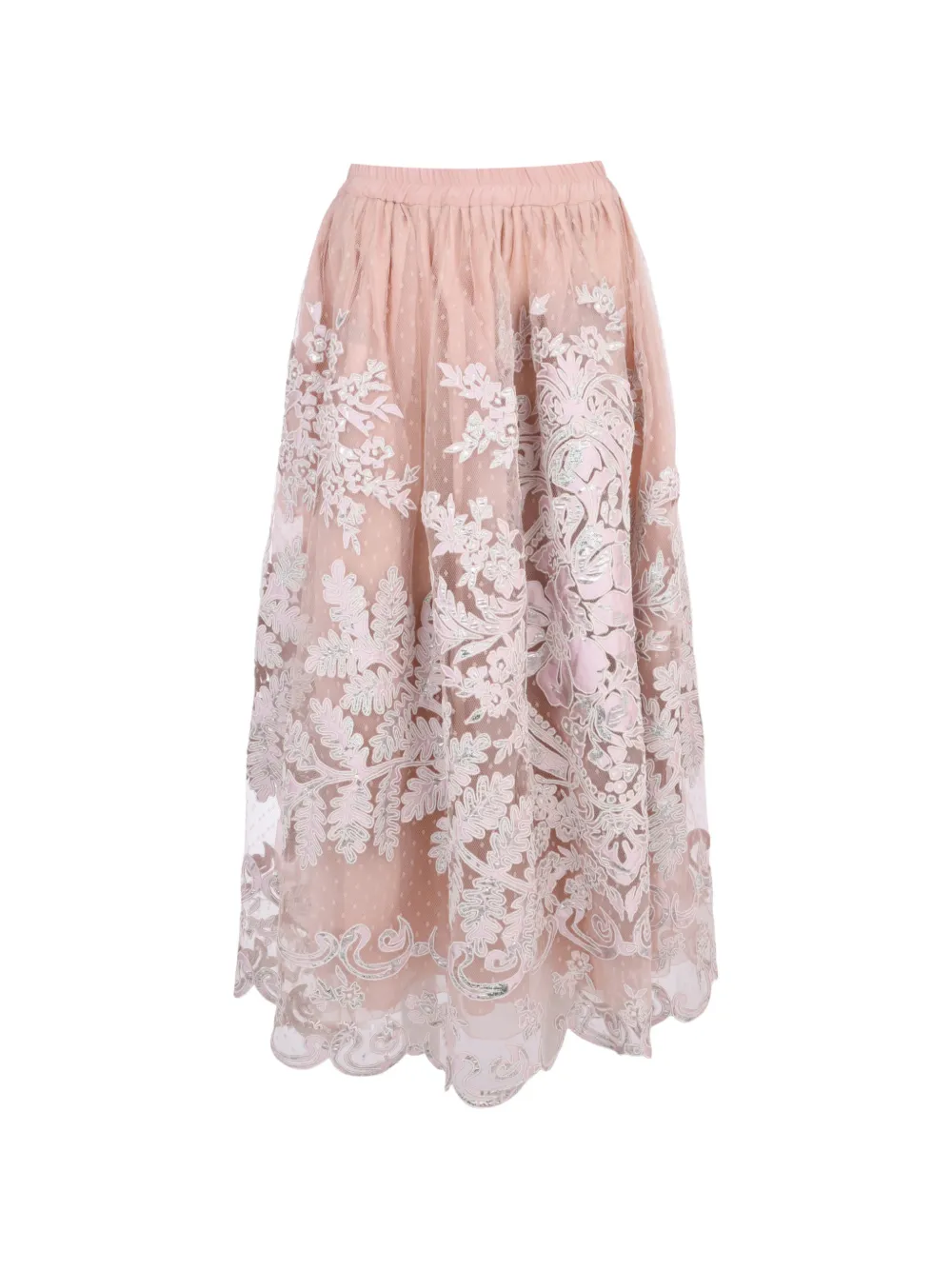 Biyan Mabel embroidered tulle skirt - Rosa