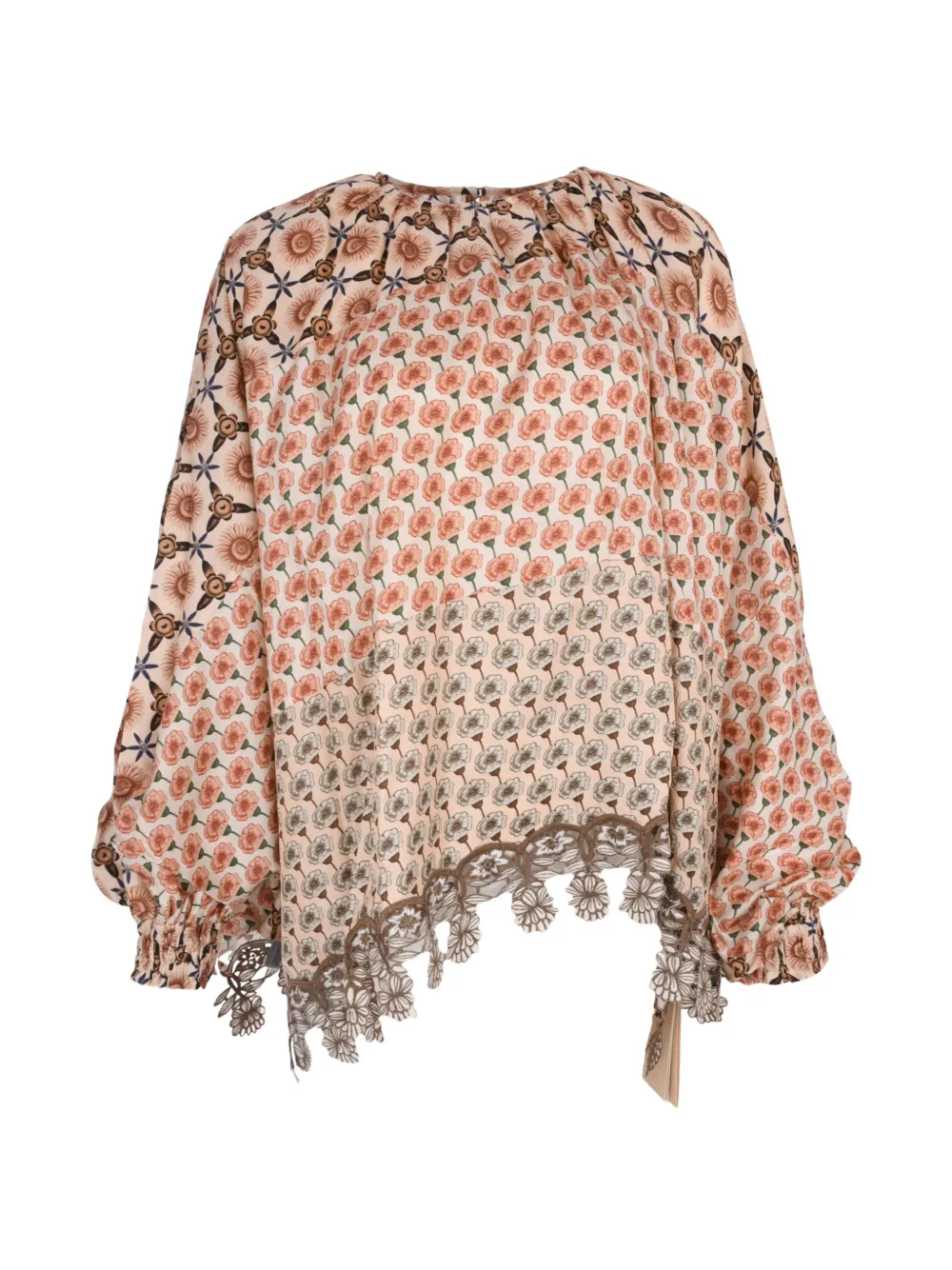 Biyan embroidered-hemline print blouse - Toni neutri