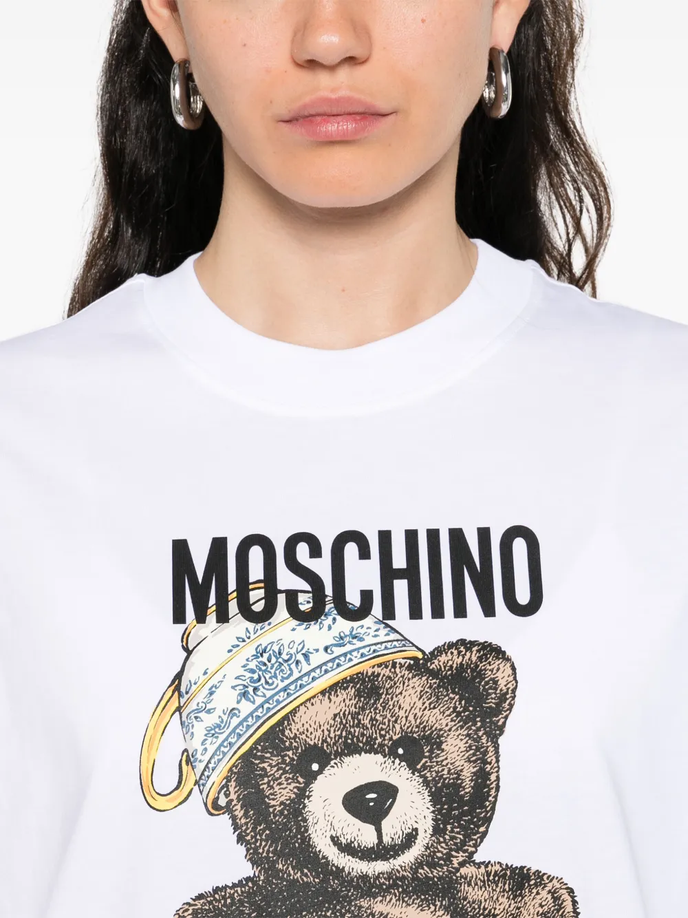 Moschino T-shirt met logoprint Wit