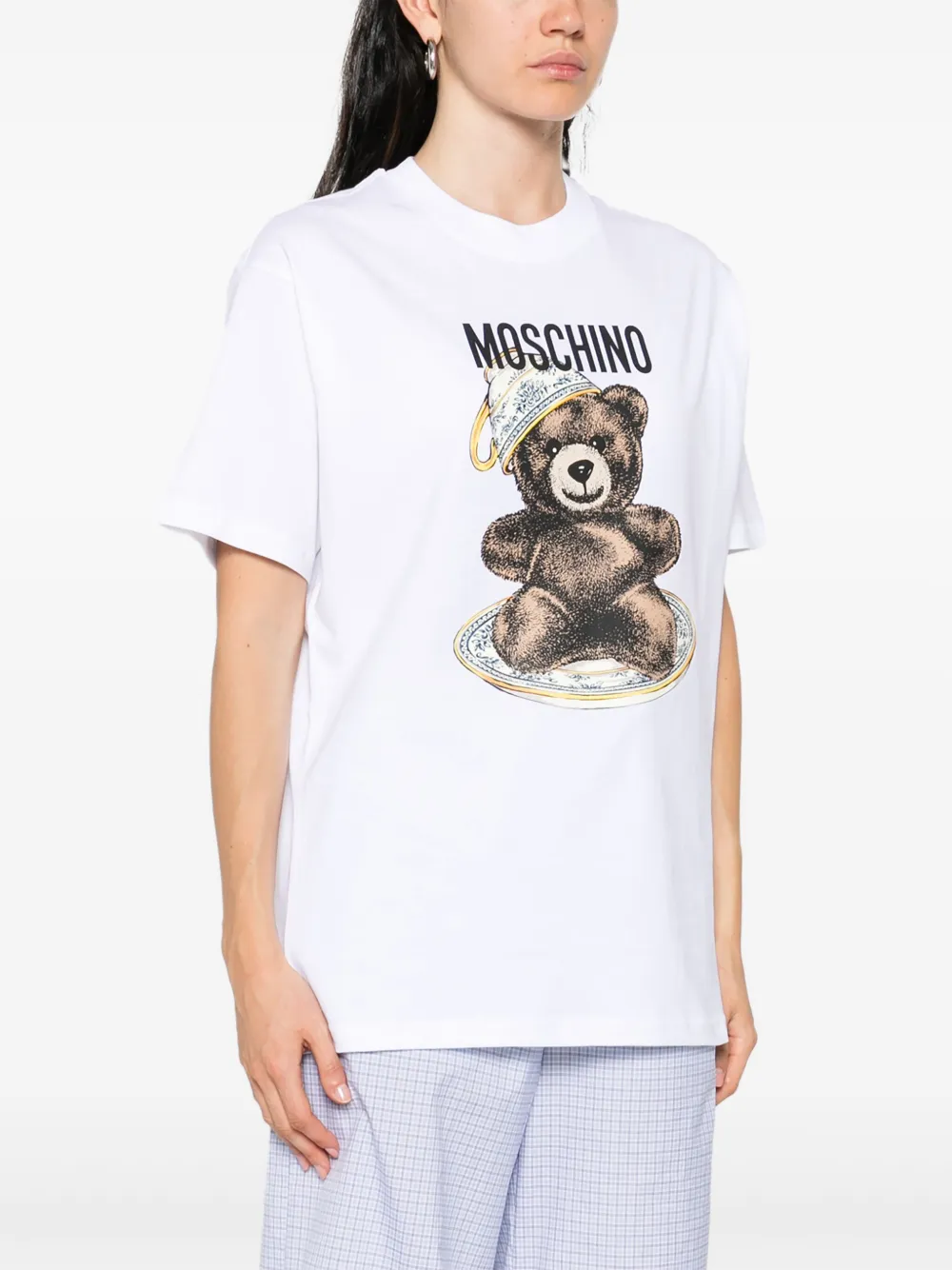 Moschino T-shirt met logoprint Wit