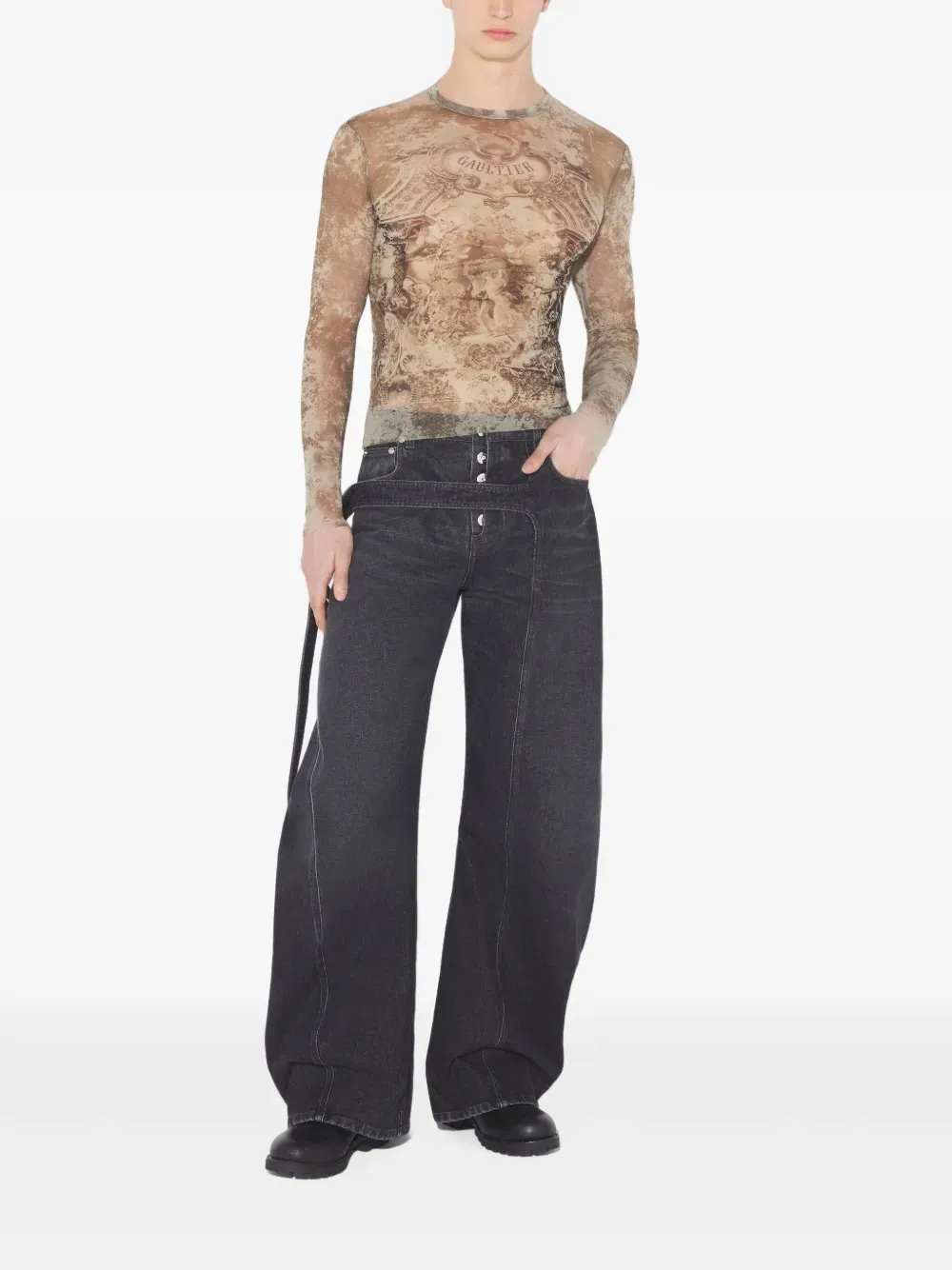 Jean Paul Gaultier Mesh Top | Neutrals | FARFETCH