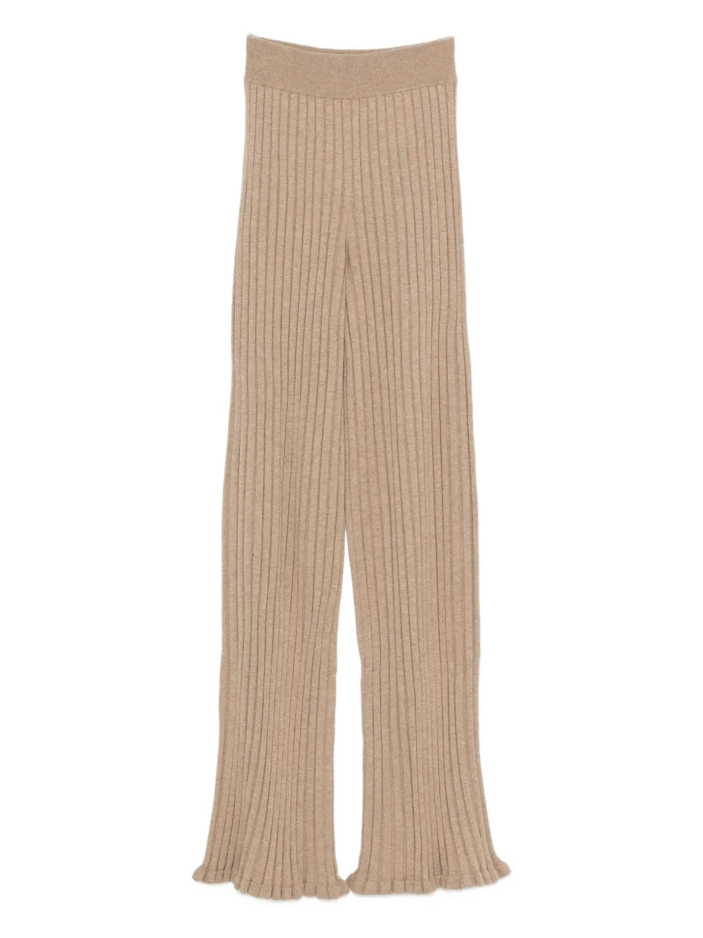 Lisa Yang Ribbed Flared Trousers In Brown