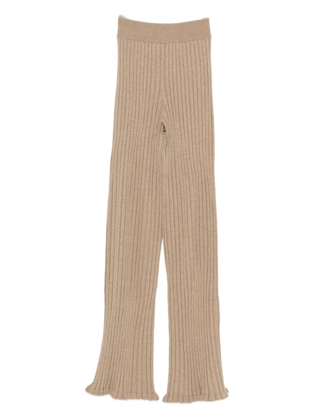 Lisa Yang Ribbed Flared Trousers In Brown