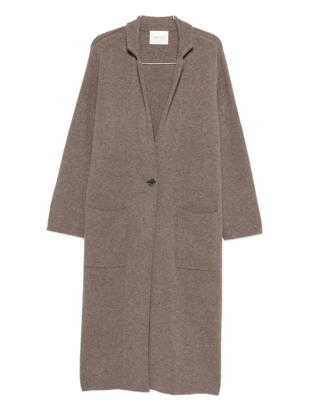 Lisa Yang Buttoned Pocket Cardicoat In Brown