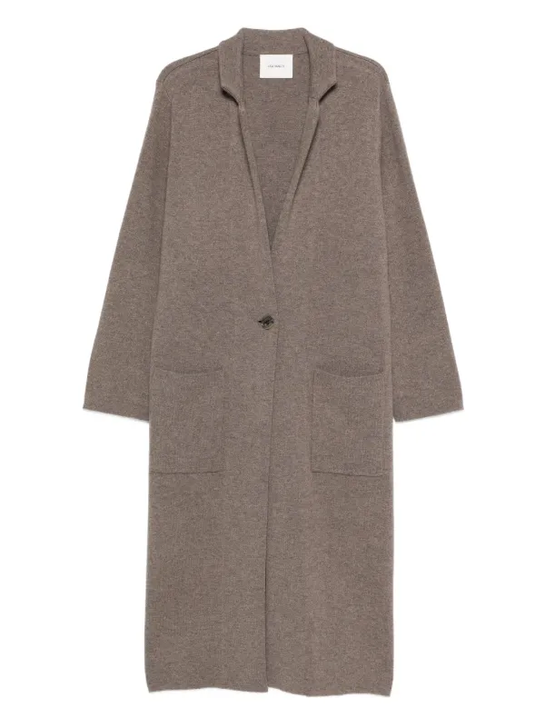 Lisa Yang Buttoned Pocket Cardicoat in Brown