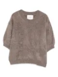 Lisa Yang crew-neck top - Brown