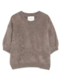 Lisa Yang crew-neck top - Brown