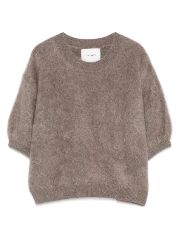 Lisa Yang Crew-neck Top in Brown