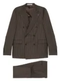 Tagliatore pinstripe double-breasted blazer - Brown