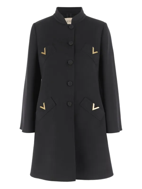 Valentino Garavani Vシェイプ コート | ブラック | FARFETCH JP