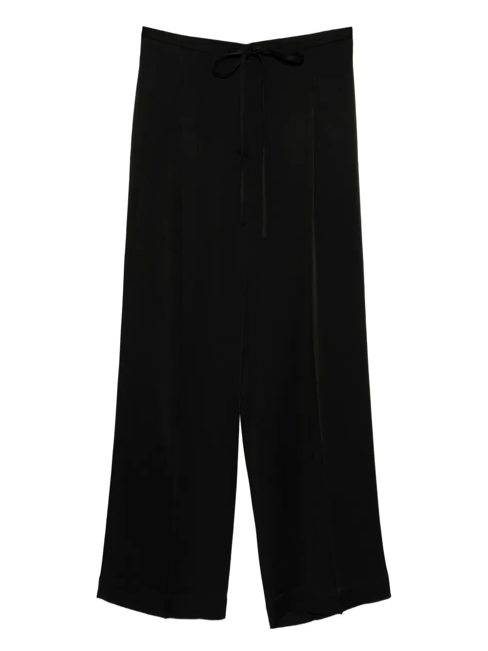 Róhe Broek met gestrikte taille Zwart