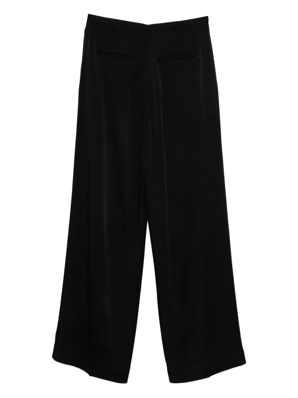 Róhe Broek met gestrikte taille - Zwart