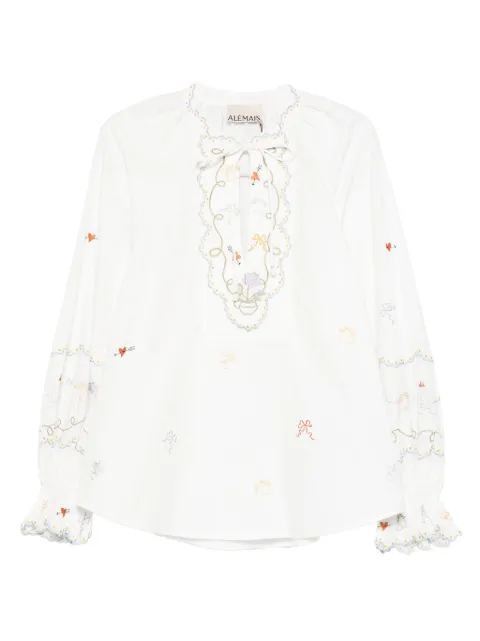 ALEMAIS embroidered ruffled top