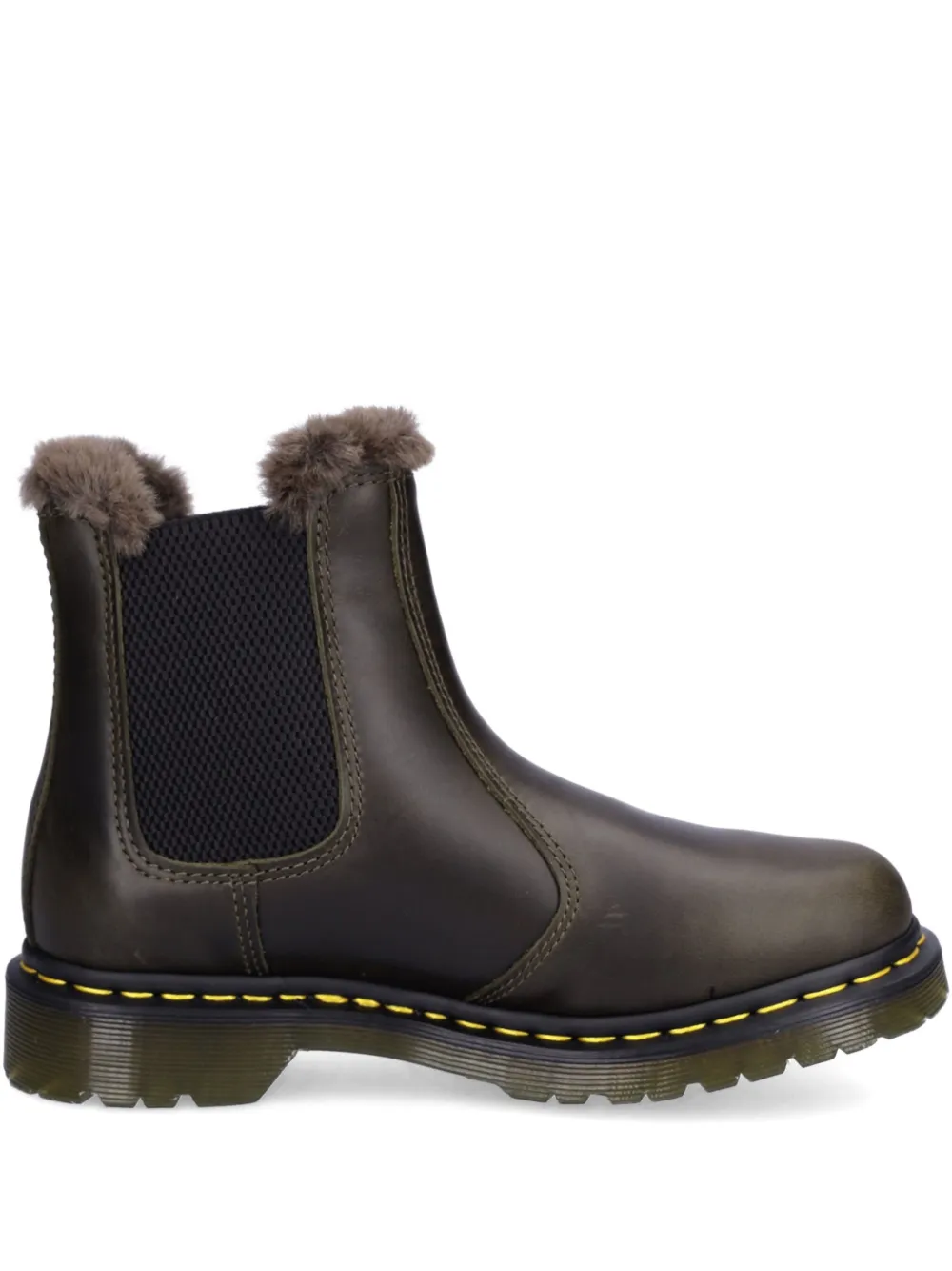 Dr. Martens 2976 Grizzly Chelsea Boots In Burgundy