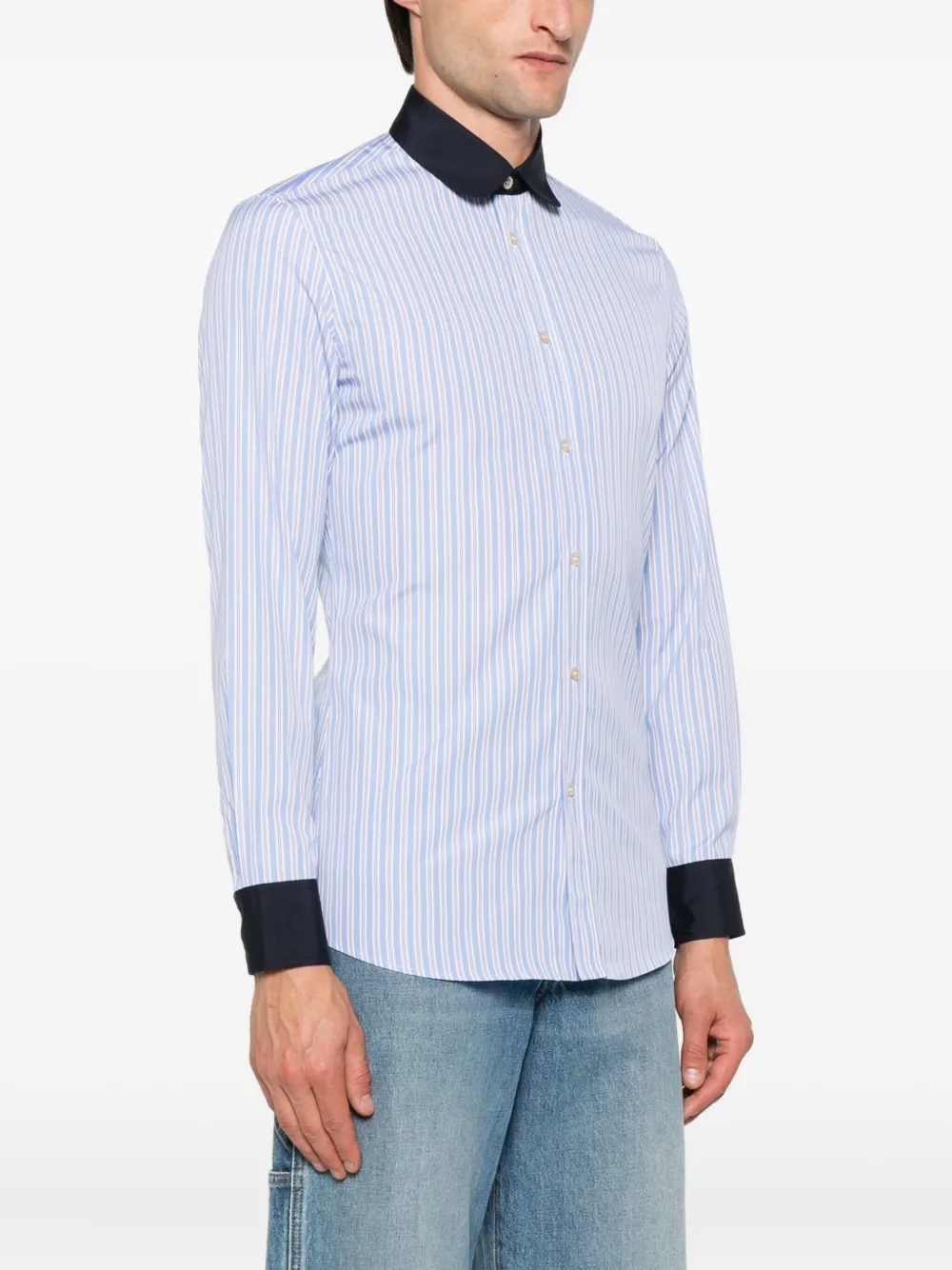 Valentino Garavani Gestreept overhemd Blauw