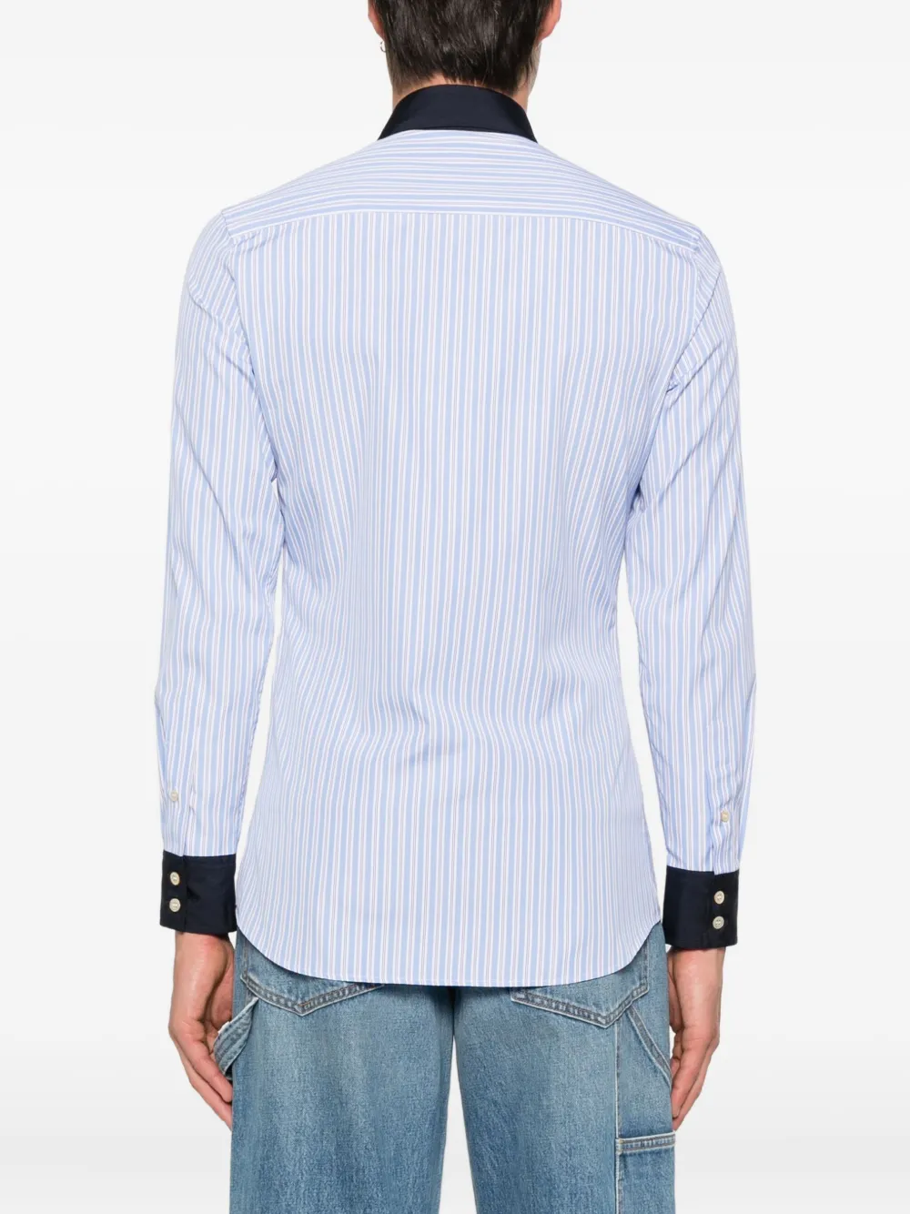 Valentino Garavani Gestreept overhemd Blauw