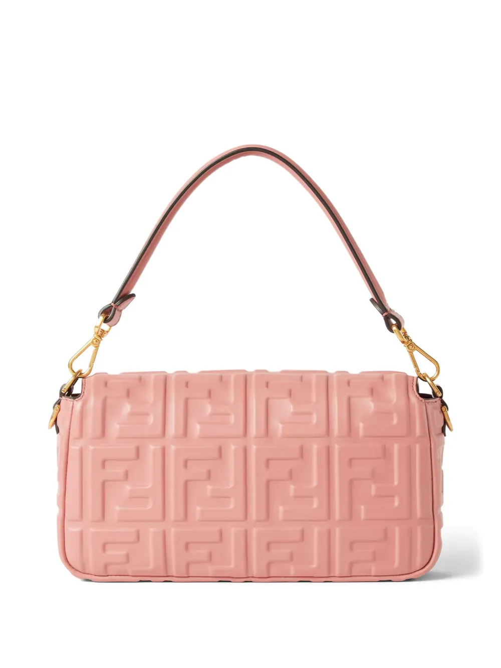 Fendi Medium Baguette Ff Logo Quilted Shoulder Bag In Pink