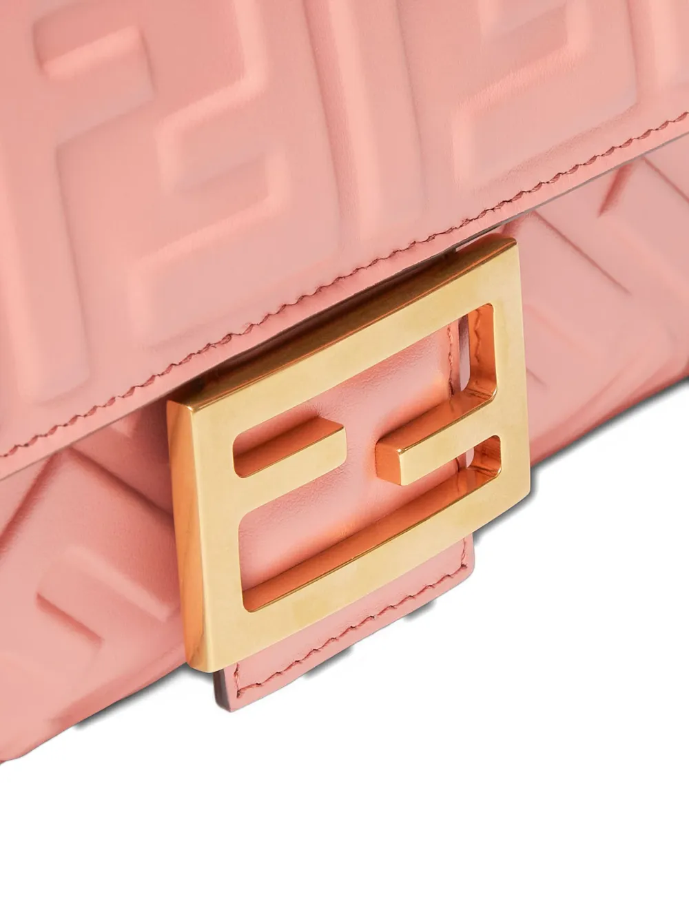 Fendi Medium Baguette Ff Logo Quilted Shoulder Bag In Pink