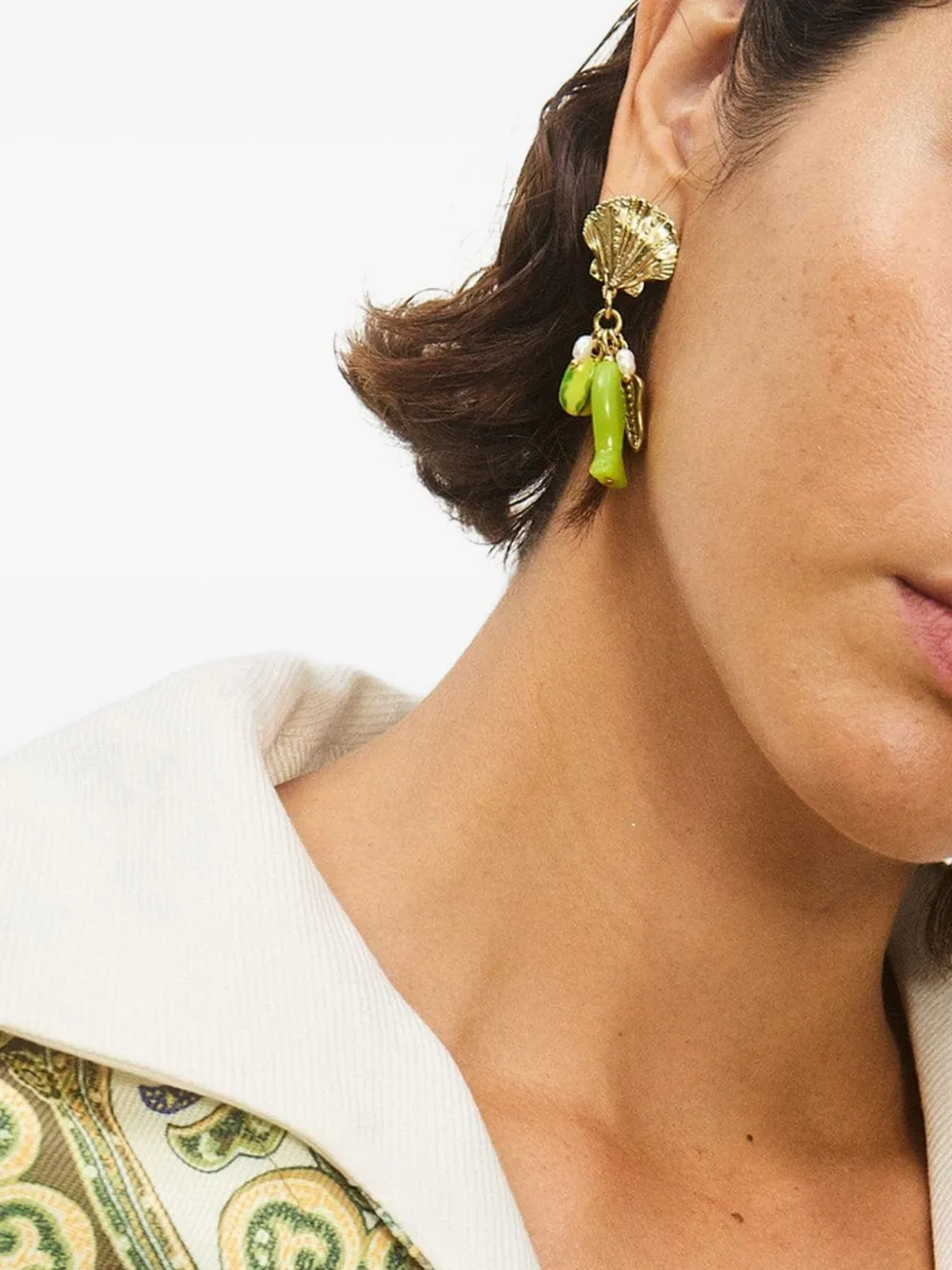 ALEMAIS shell fish bijoux earrings - Goud