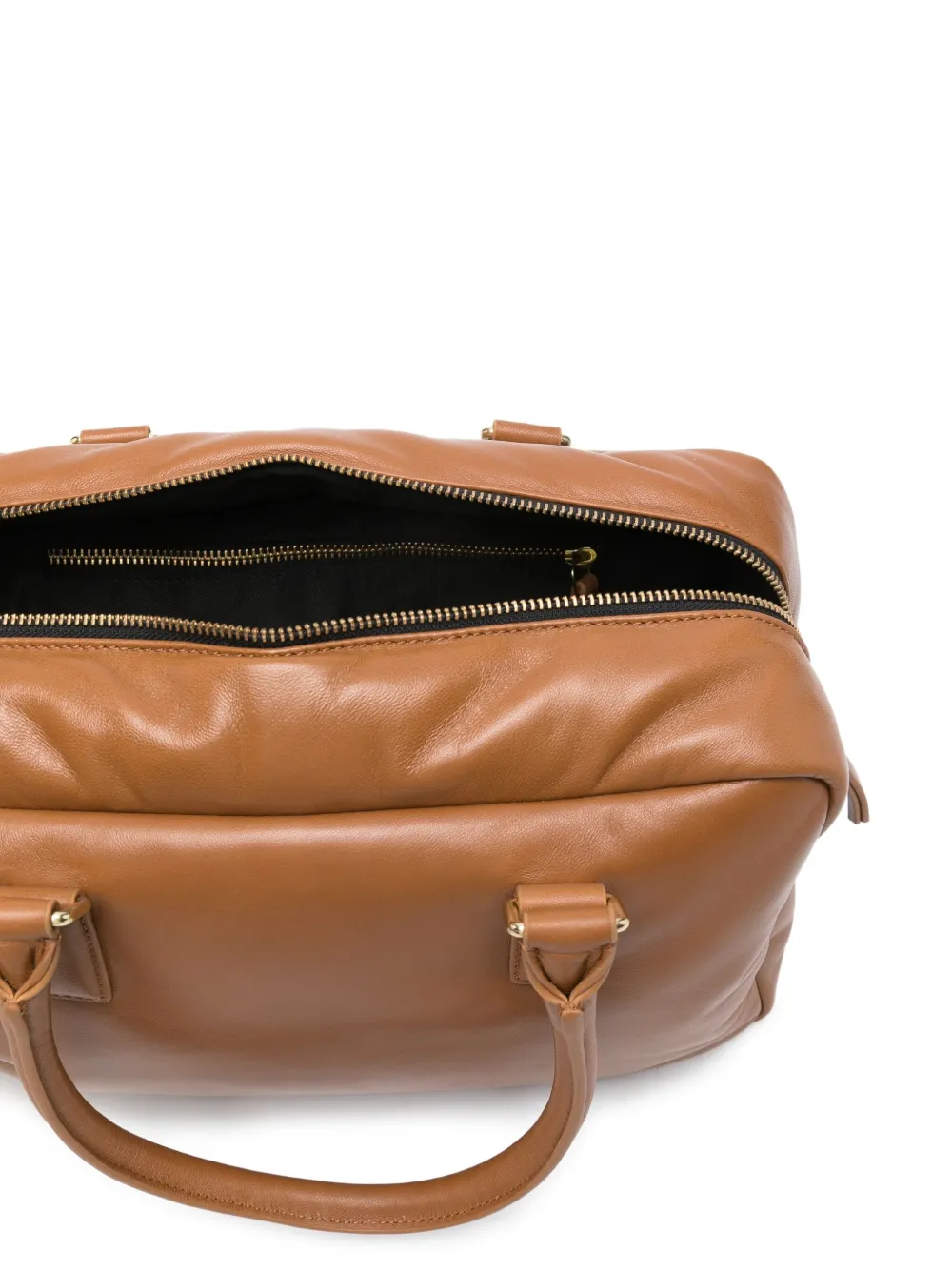 STAND STUDIO Leren shopper Bruin