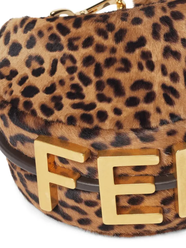 FENDI Mini Fendigraphy Leopard Print Shoulder Bag | Brown | FARFETCH