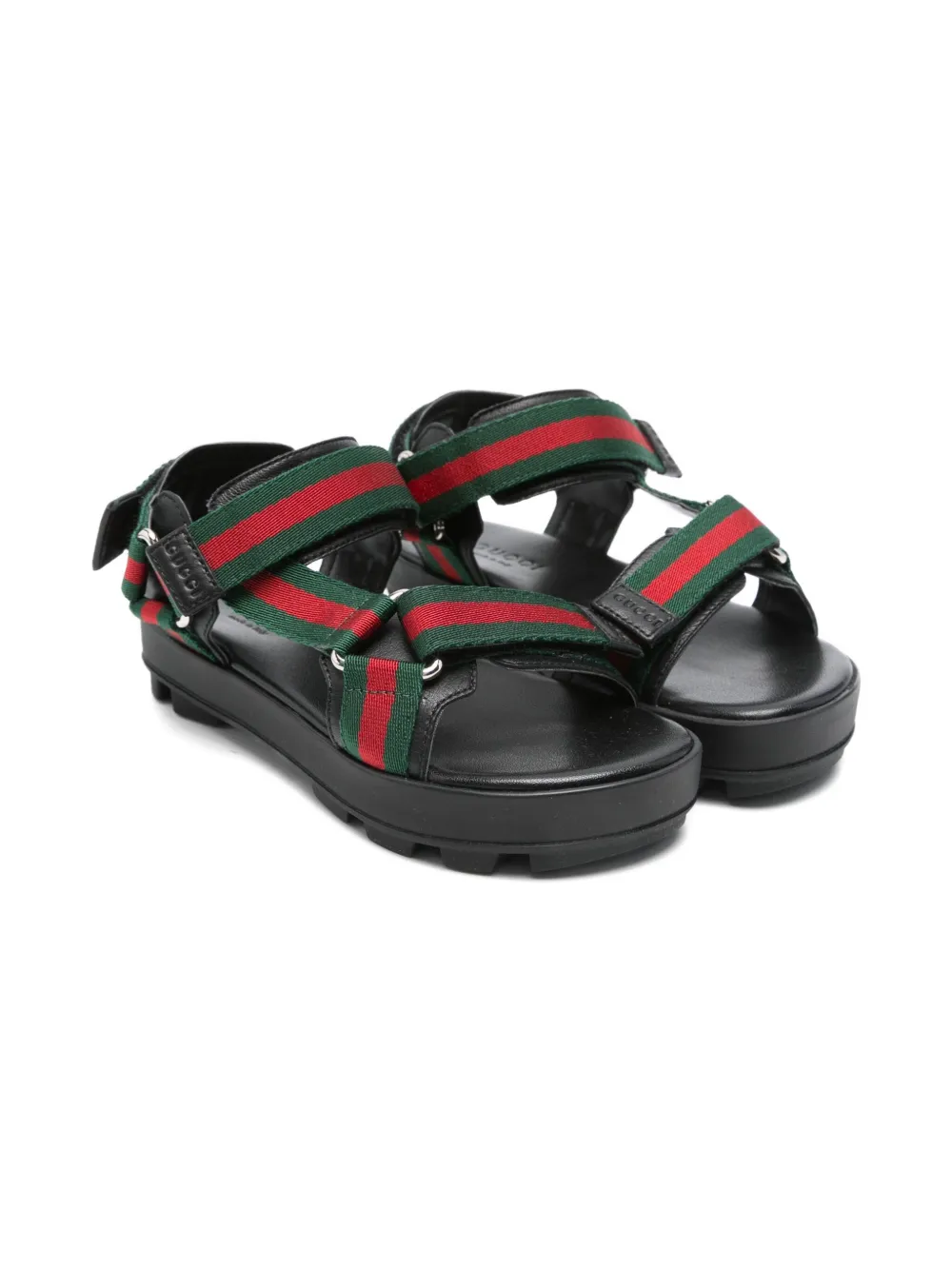 Gucci Kids Sandalen met plateauzool en Web-band Zwart