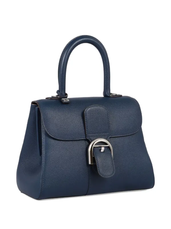 Delvaux Brillant PM Pebbled Leather Flap Bag | Blue | FARFETCH