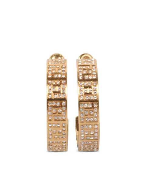 FENDI FF-embellished hoop earrings