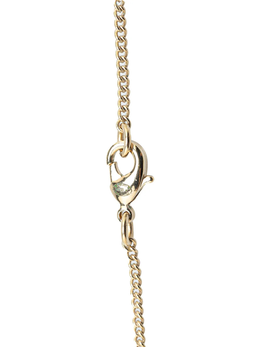 CHANEL Pre-Owned 2019 Gold Plated CC Faux Pearl Rhinestones Pendant Necklace costume necklace | Image 2
