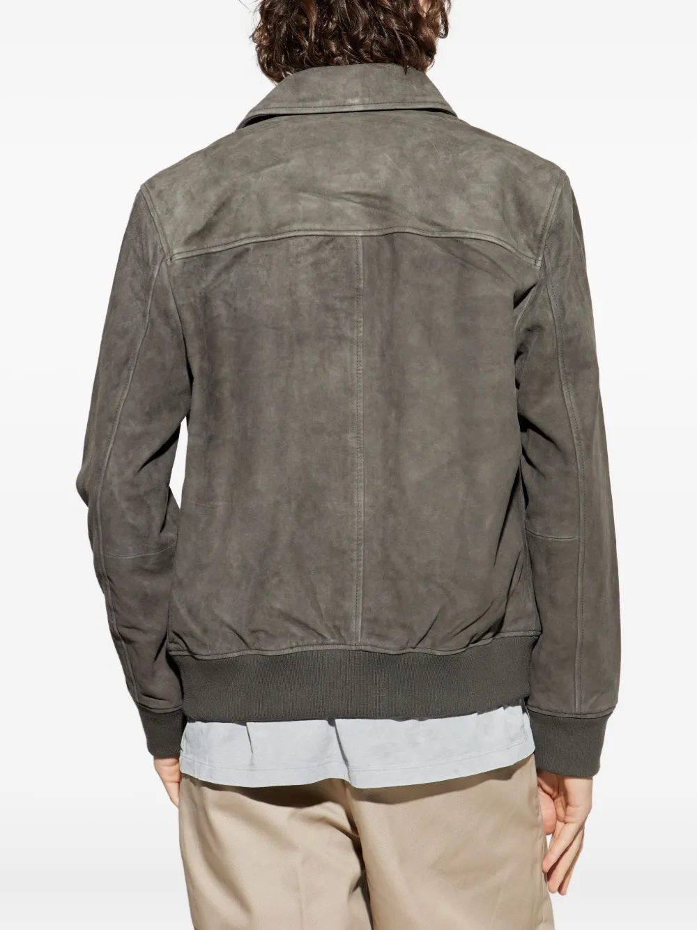 AllSaints Leren jack Grijs