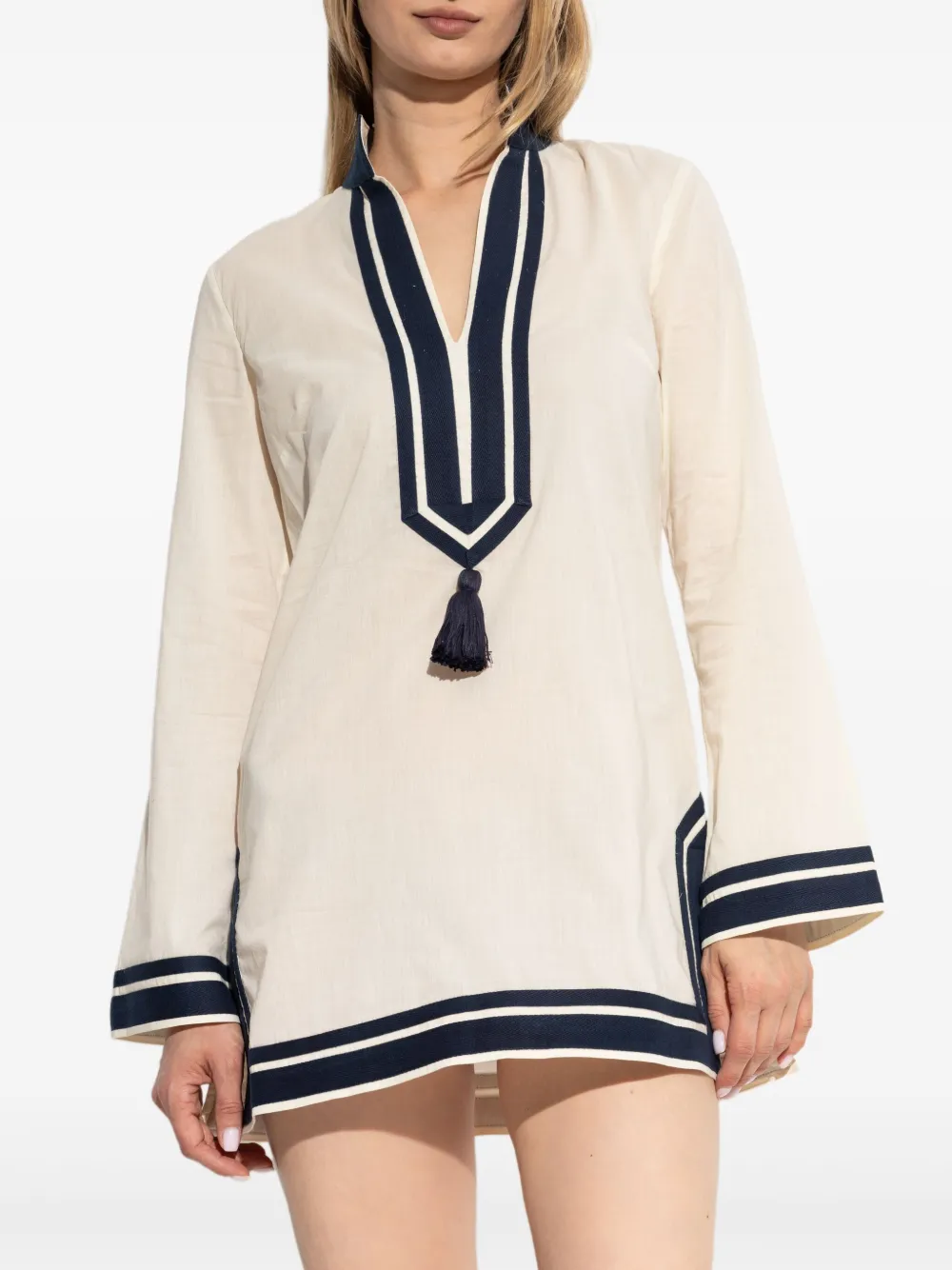 Tory Burch Linnen mini-jurk Beige