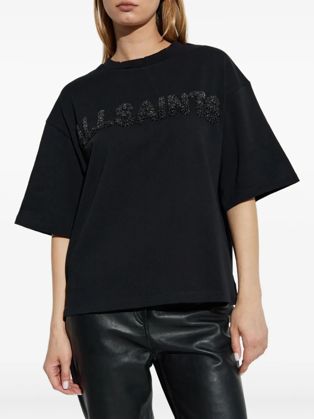 AllSaints T-shirt van biologisch katoen Zwart