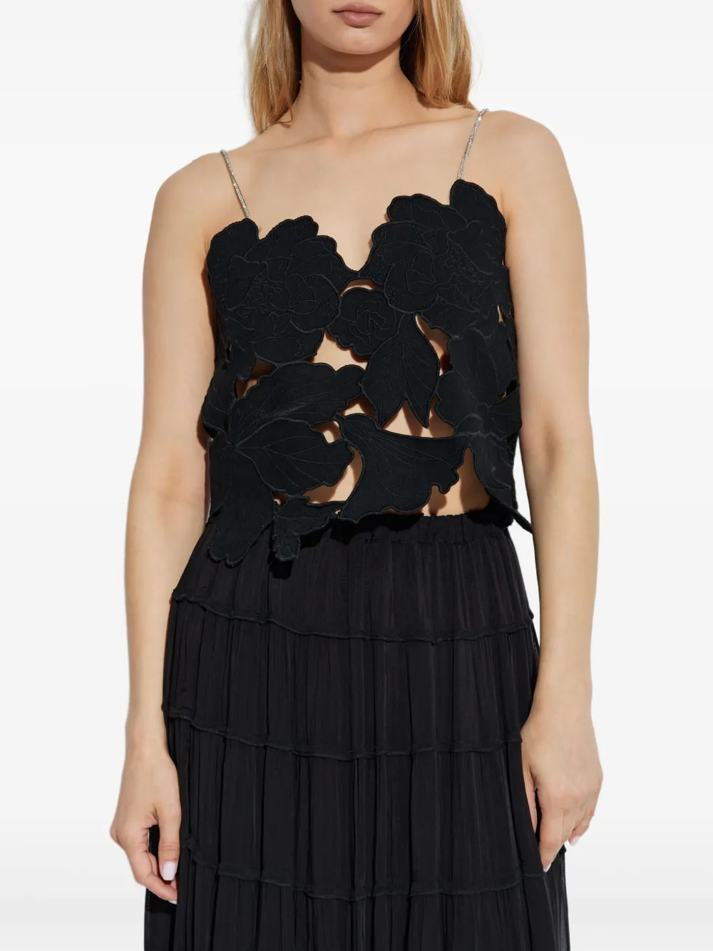 AllSaints Flora top Zwart