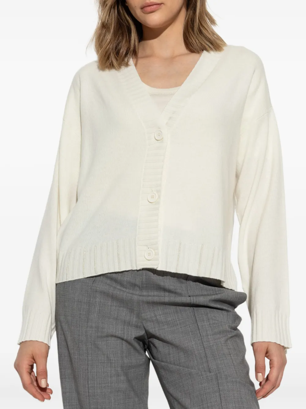 Fabiana Filippi Vest met V-hals Beige