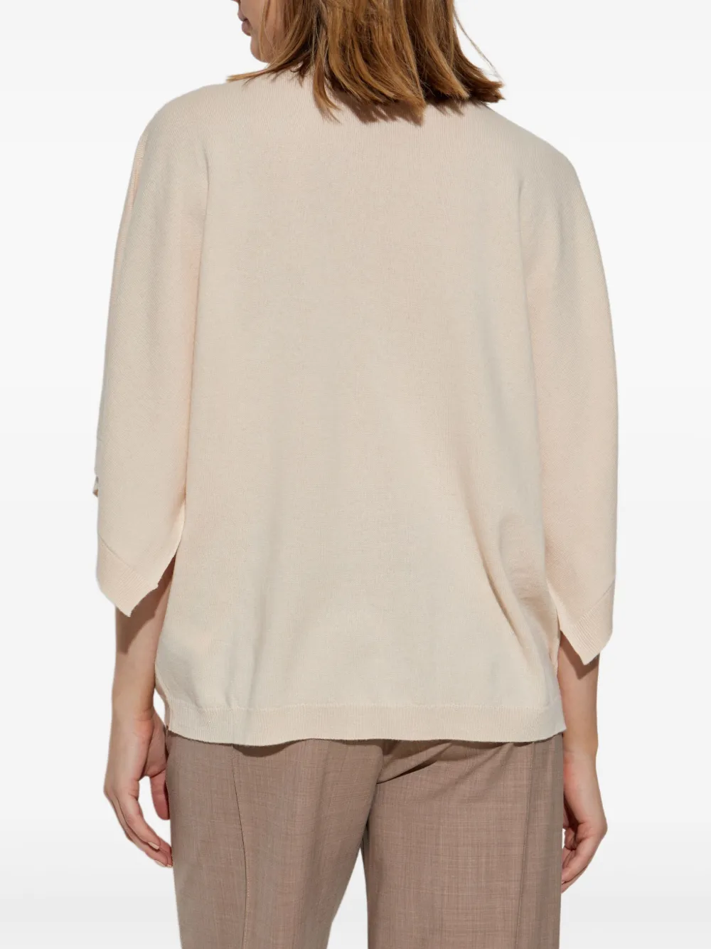 Fabiana Filippi T-shirt van zijdemix Beige