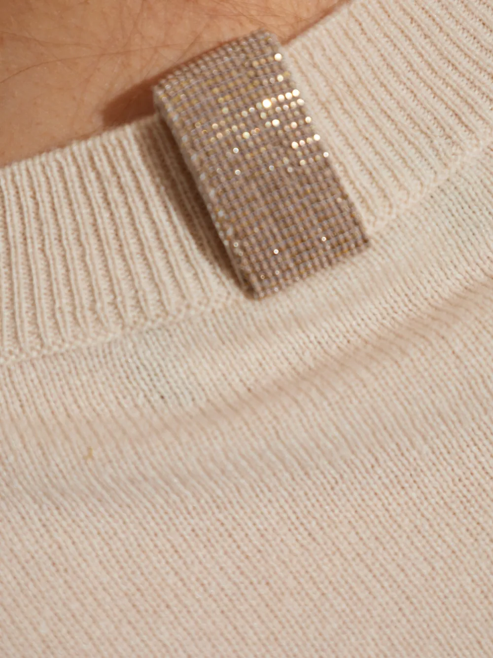 Fabiana Filippi T-shirt van zijdemix Beige