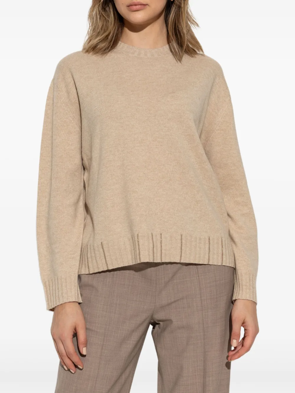 Fabiana Filippi Monili-verfraaide trui Beige