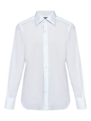TOM FORD long-sleeve pointed-collar Shirt | Blue | FARFETCH AZ