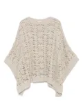 Brunello Cucinelli crew-neck knitted top - Neutrals