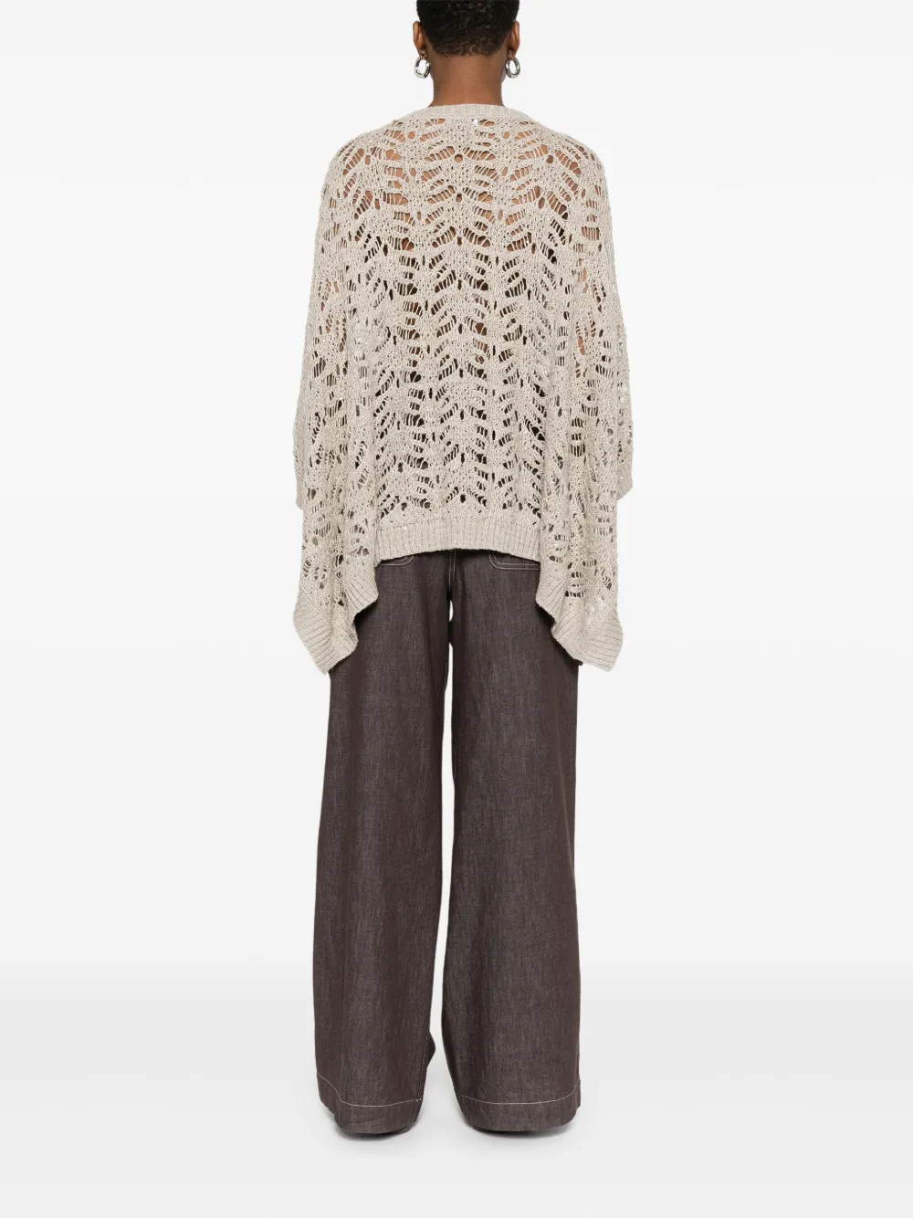 Brunello Cucinelli Top met ronde hals Beige